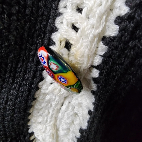 Vintage Ani Barrie Size Large Buttom Up Cardigan Sweater Black - Picture 9 of 12